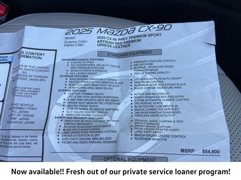 Used 2025 MAZDA CX-90 Plug-In Hybrid w/Premium Sport image 42