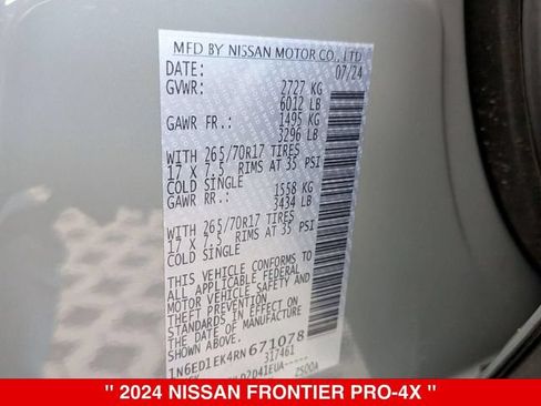 Certified 2024 Nissan Frontier PRO-4X w/ Off-Road Protection Package AWD/4WD image 42