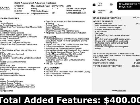 Used 2020 Acura MDX SH-AWD w/ Advance Package image 3