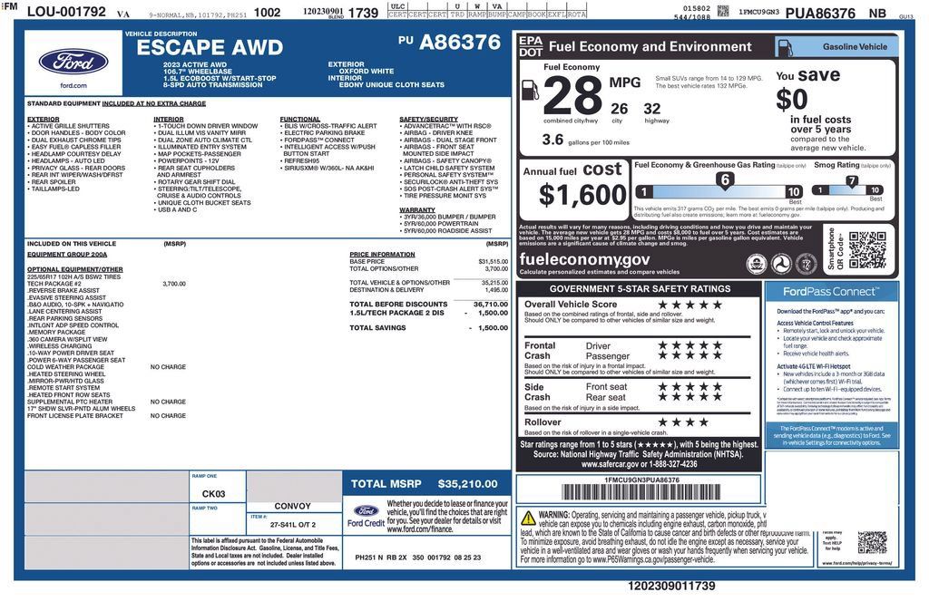 Used 2023 Ford Escape Active w/ Tech Pack #2 AWD/4WD image 6