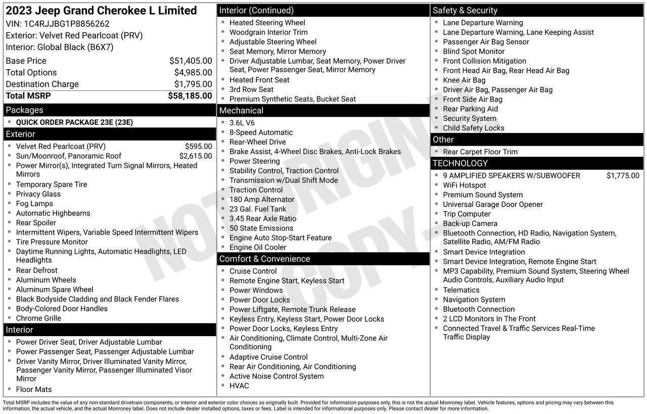 Used 2023 Jeep Grand Cherokee L Limited RWD image 54