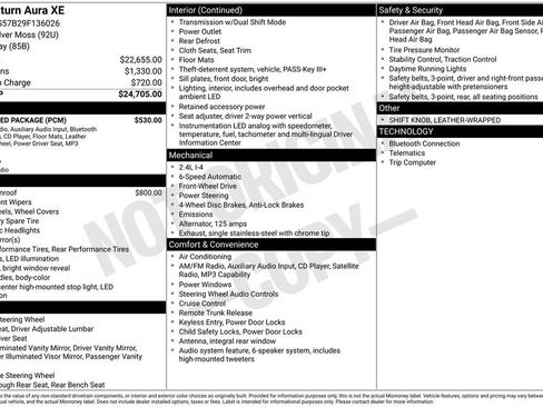 Used 2009 Saturn Aura XE w/ Preferred Package FWD image 3