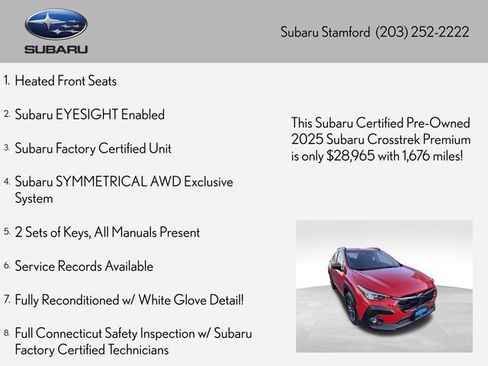 Certified 2025 Subaru Crosstrek 2.0i Premium image 2
