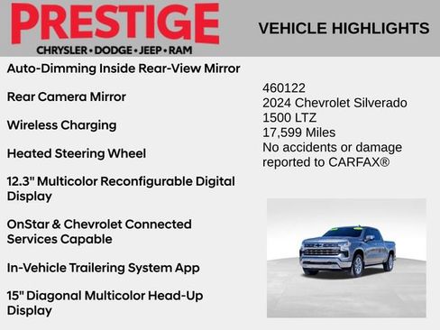 Used 2024 Chevrolet Silverado 1500 LTZ w/ Technology Package image 12