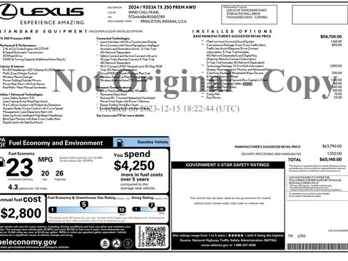 Used 2024 Lexus TX 350 AWD w/ Captains Chair Package image 55