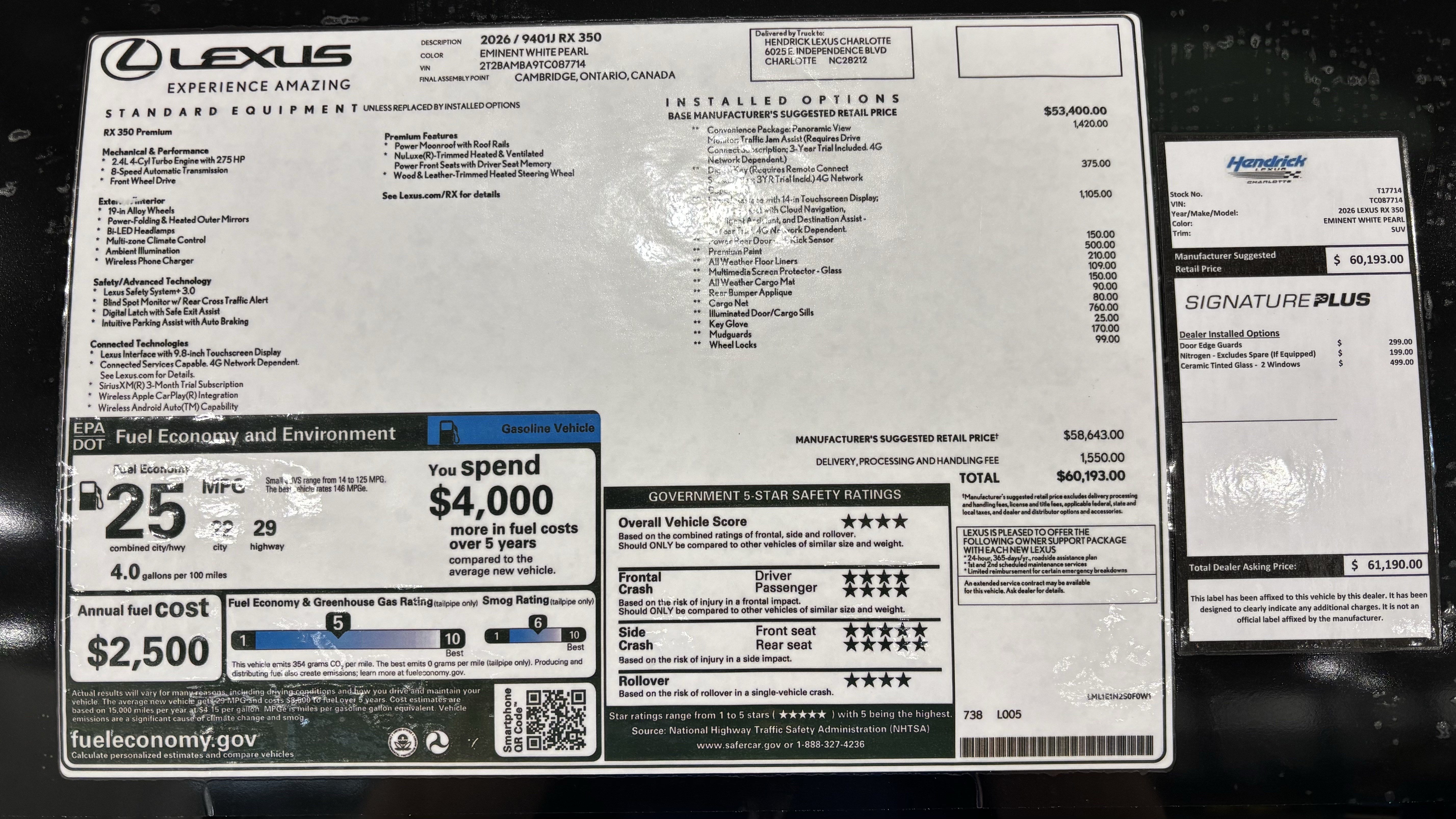 New 2026 Lexus RX 350 Premium w/ Convenience Package FWD image 44