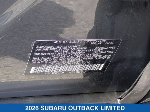 Certified 2026 Subaru Outback Limited AWD/4WD image 40