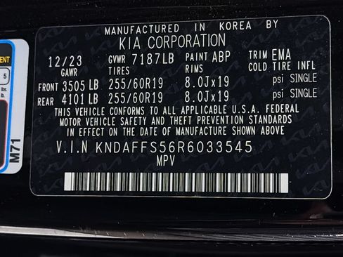 Certified 2024 Kia EV9 Wind AWD/4WD image 32