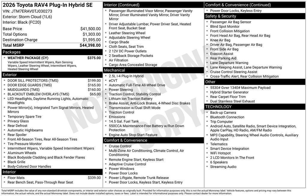 New 2026 Toyota RAV4 SE w/ Weather Package AWD/4WD image 7