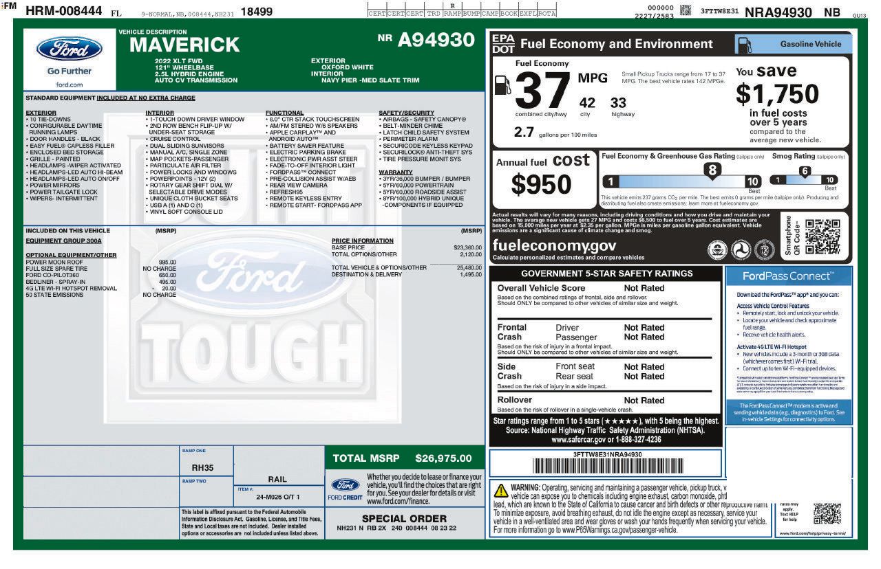 Used 2022 Ford Maverick XLT FWD image 5
