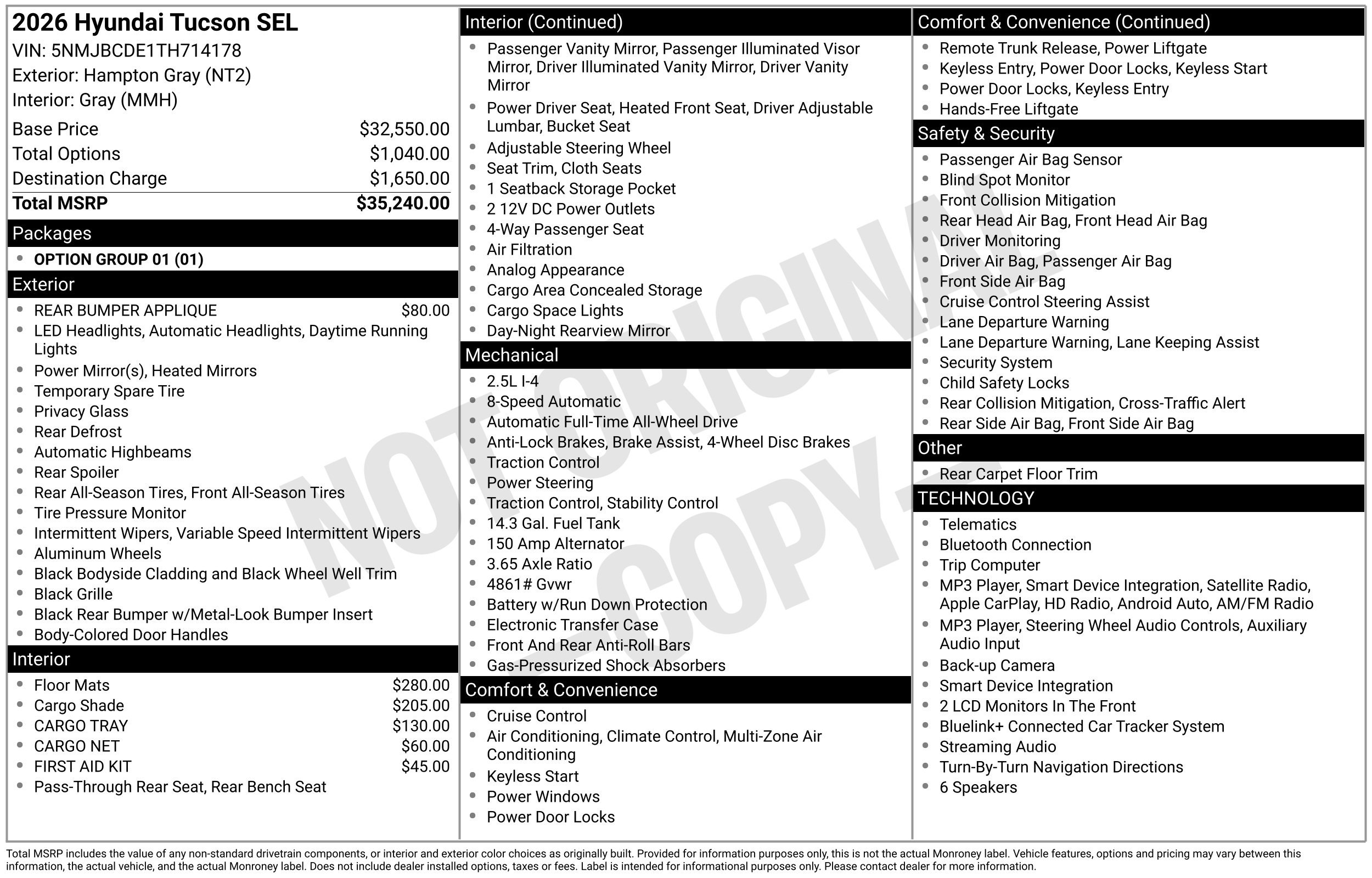 New 2026 Hyundai Tucson SEL AWD/4WD image 3
