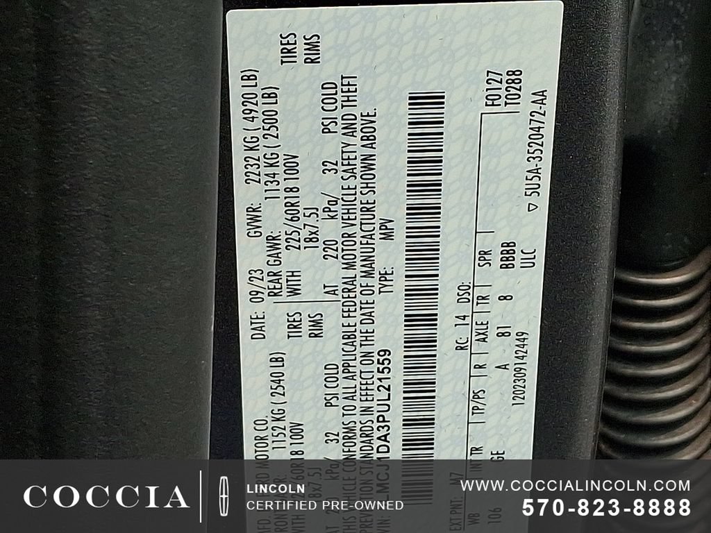 Certified 2023 Lincoln Corsair AWD w/ Equipment Group 101A image 27