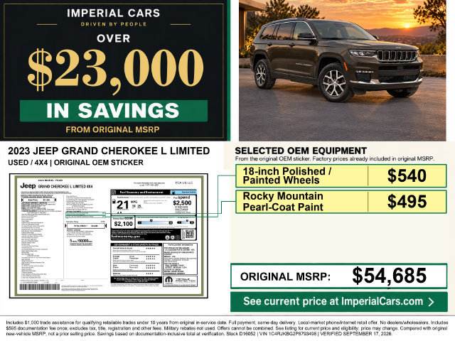 Used 2023 Jeep Grand Cherokee L Limited AWD/4WD image 3