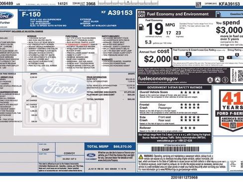 Used 2019 Ford F150 Platinum w/ Equipment Group 701A Luxury image 42