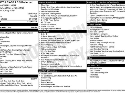 Certified 2024 MAZDA CX-50 AWD 2.5 S w/ Cargo Package image 39