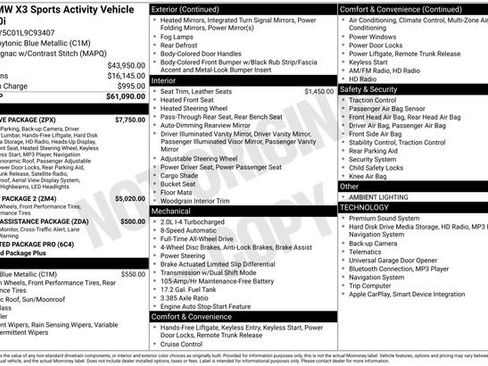 Used 2020 BMW X3 xDrive30i w/ Executive Package image 42