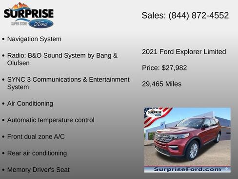 Certified 2021 Ford Explorer Limited w/ Equipment Group 301A RWD image 16