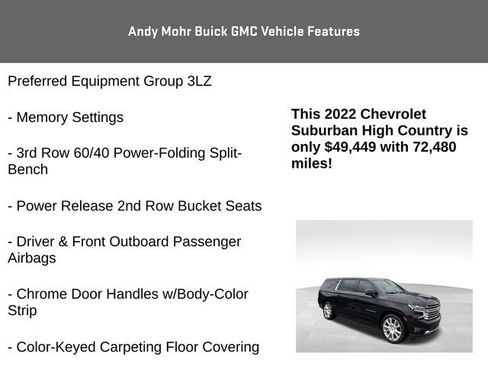 Used 2022 Chevrolet Suburban High Country AWD/4WD image 12