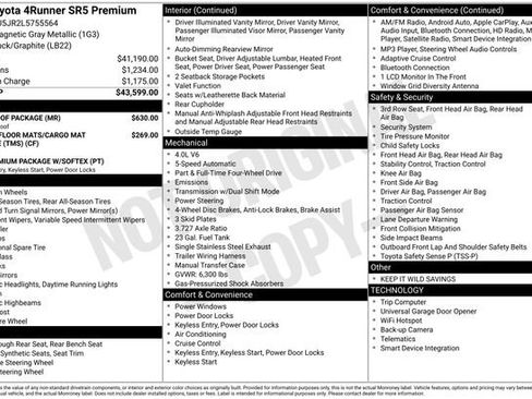 Used 2020 Toyota 4Runner SR5 Premium w/ Moonroof Package image 7