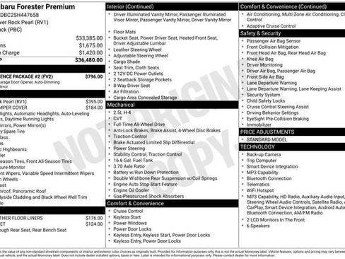 Used 2025 Subaru Forester Premium w/ Convenience Package #2 AWD/4WD image 36