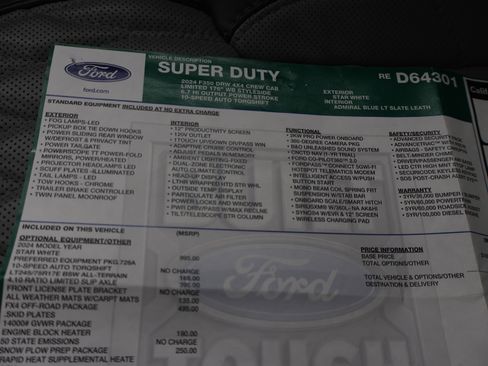 Used 2024 Ford F350 Limited w/ FX4 Off-Road Package AWD/4WD image 79