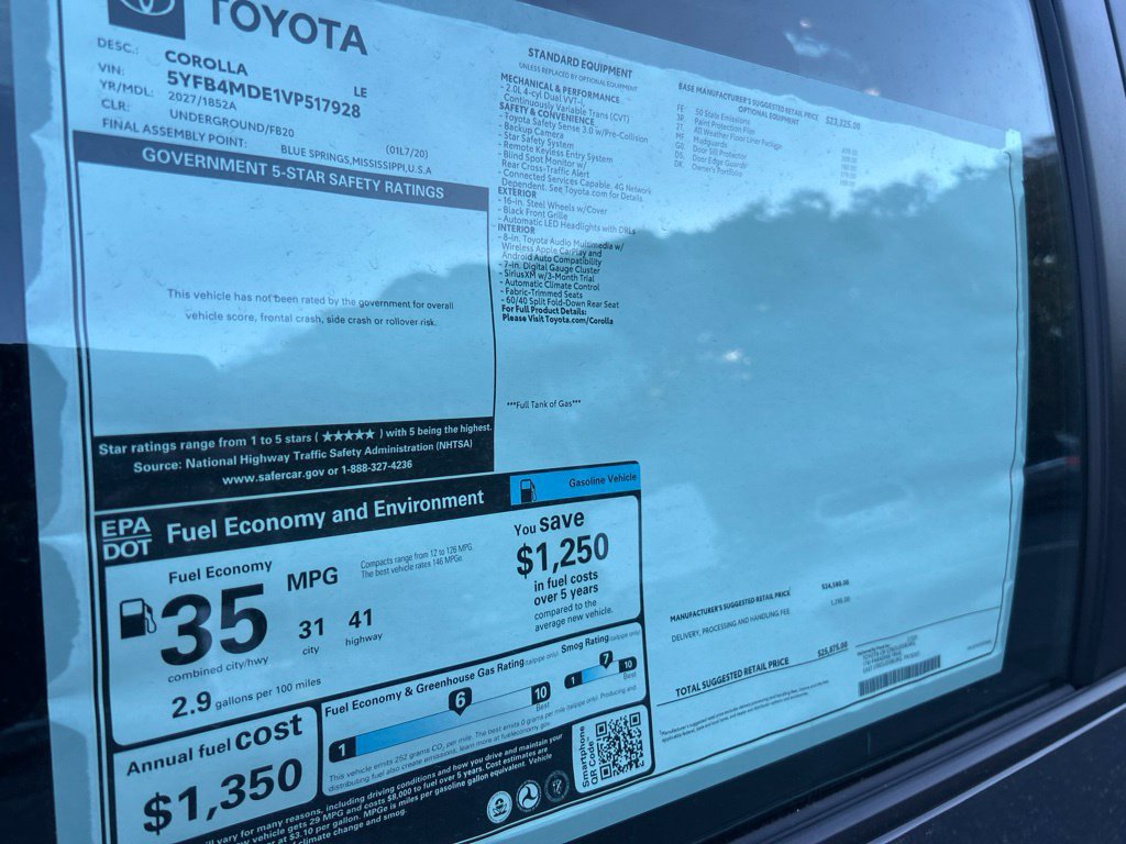 New 2027 Toyota Corolla LE FWD image 30
