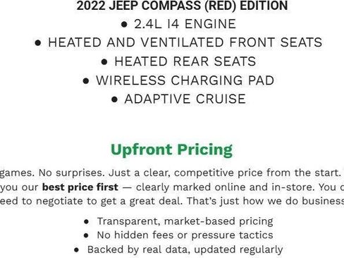 Used 2022 Jeep Compass Limited w/ (RED) Package AWD/4WD image 2
