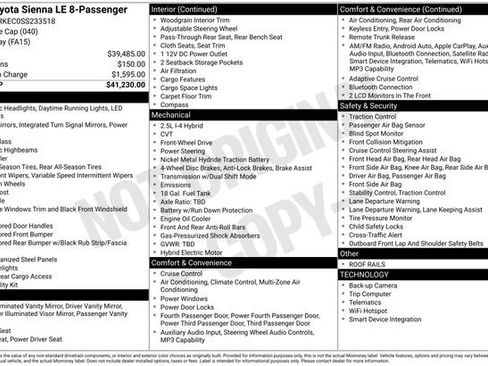 Used 2025 Toyota Sienna LE FWD image 10