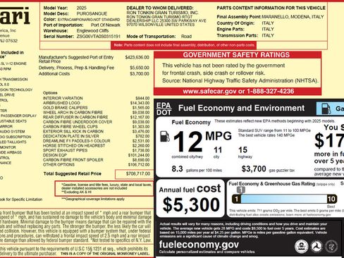 Certified 2025 Ferrari Purosangue AWD/4WD image 68