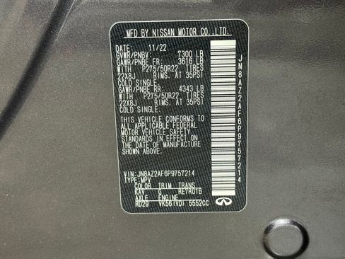 Used 2023 INFINITI QX80 Premium Select w/ All-Season Package image 19