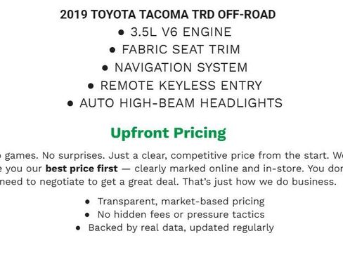 Used 2019 Toyota Tacoma TRD Off-Road w/ Technology Package image 1