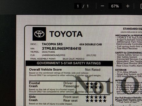 New 2025 Toyota Tacoma SR5 image 17