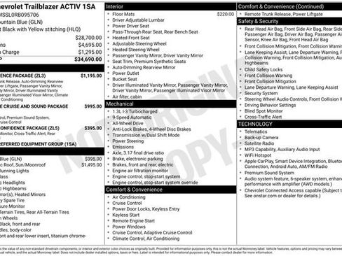 Used 2024 Chevrolet TrailBlazer ACTIV w/ Convenience Package AWD/4WD image 53