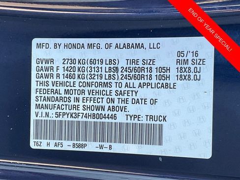 Used 2017 Honda Ridgeline RTL-E image 24