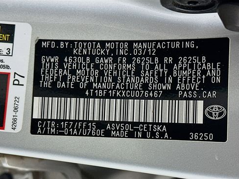 Used 2012 Toyota Camry SE image 12