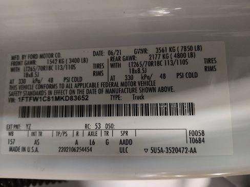 Used 2021 Ford F150 XL w/ Max Trailer Tow Package RWD image 33
