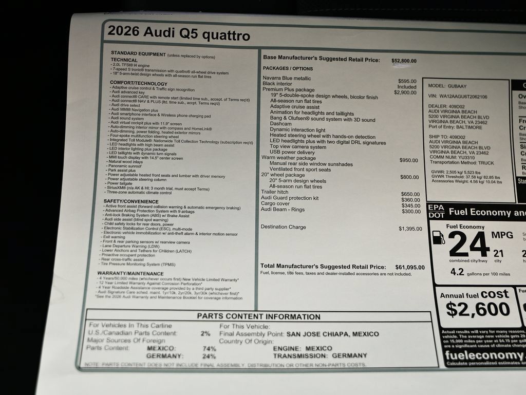 New 2026 Audi Q5 Premium Plus AWD/4WD image 26