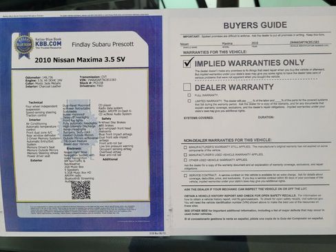 Used 2010 Nissan Maxima 3.5 SV w/ Premium Pkg image 33