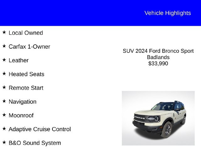Used 2024 Ford Bronco Sport Badlands w/ Premium Package AWD/4WD image 2