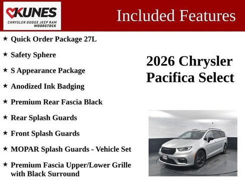 New 2026 Chrysler Pacifica Select w/ S Appearance Package image 3