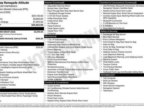 Used 2022 Jeep Renegade Altitude w/ Sun/Sound Group image 2