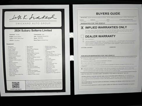 Used 2024 Subaru Solterra w/ Limited Package AWD/4WD image 39