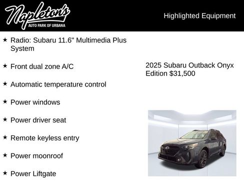 Used 2025 Subaru Outback Onyx Edition AWD/4WD image 3