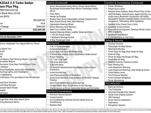 Used 2021 MAZDA MAZDA3 2.5 Turbo Sedan w/Premium Plus image 38