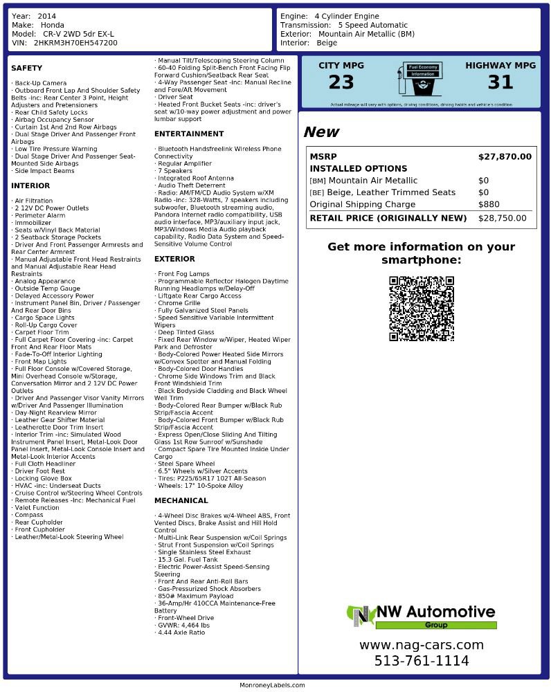 Used 2014 Honda CR-V EX-L image 2