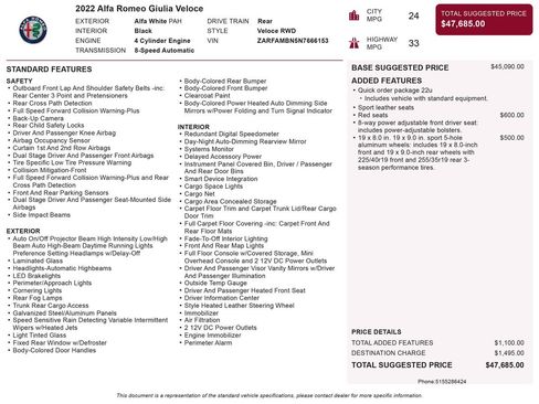 Used 2022 Alfa Romeo Giulia Veloce RWD image 3