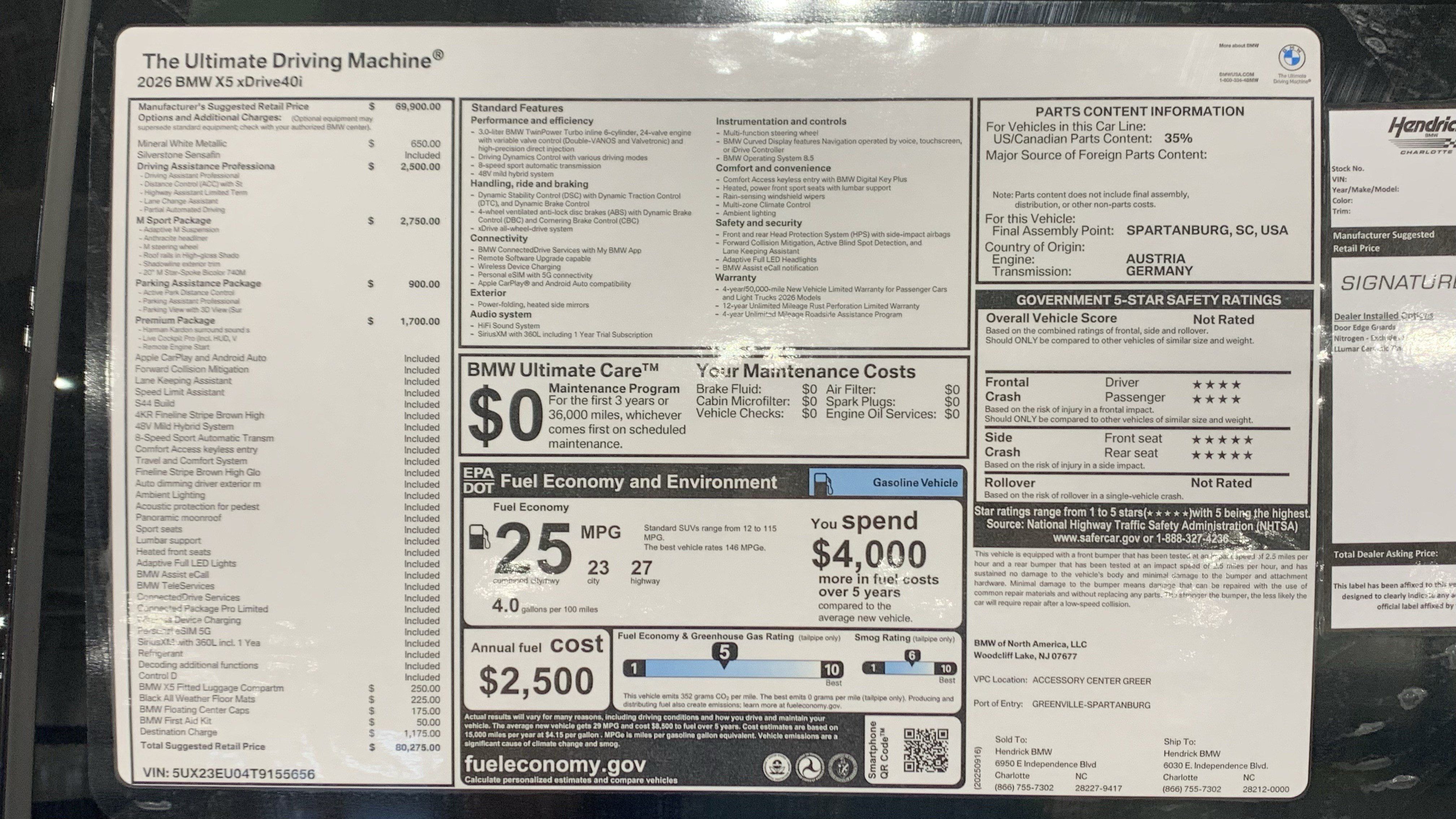 Certified 2026 BMW X5 xDrive40i w/ M Sport Package AWD/4WD image 31