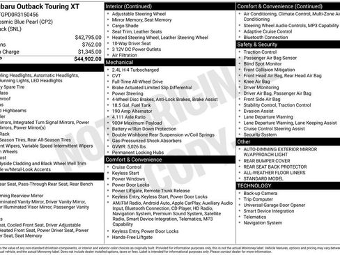 Certified 2024 Subaru Outback Touring XT AWD/4WD image 8