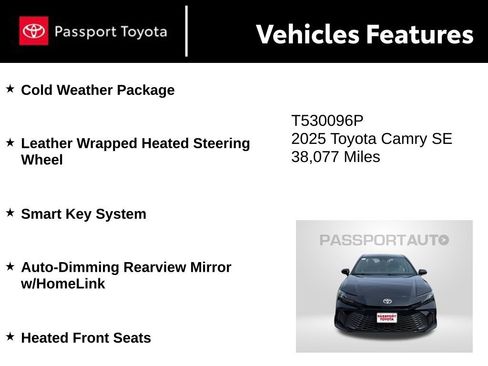 Used 2025 Toyota Camry SE w/ Convenience Package AWD/4WD image 11