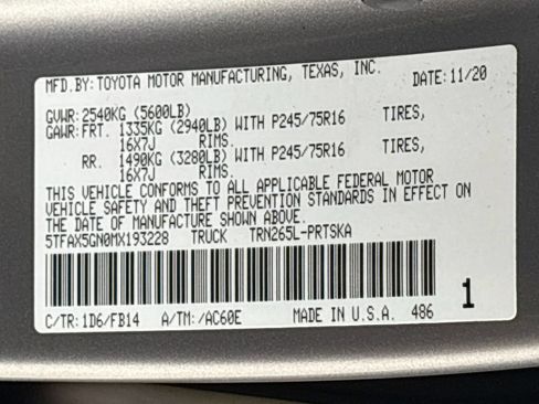 Certified 2021 Toyota Tacoma SR w/ SR Convenience Package RWD image 34